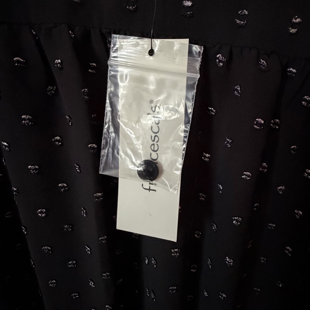 Francesca's Collections‎ Black Mini Dress with Embroidered Dots - Picture 7 of 9
